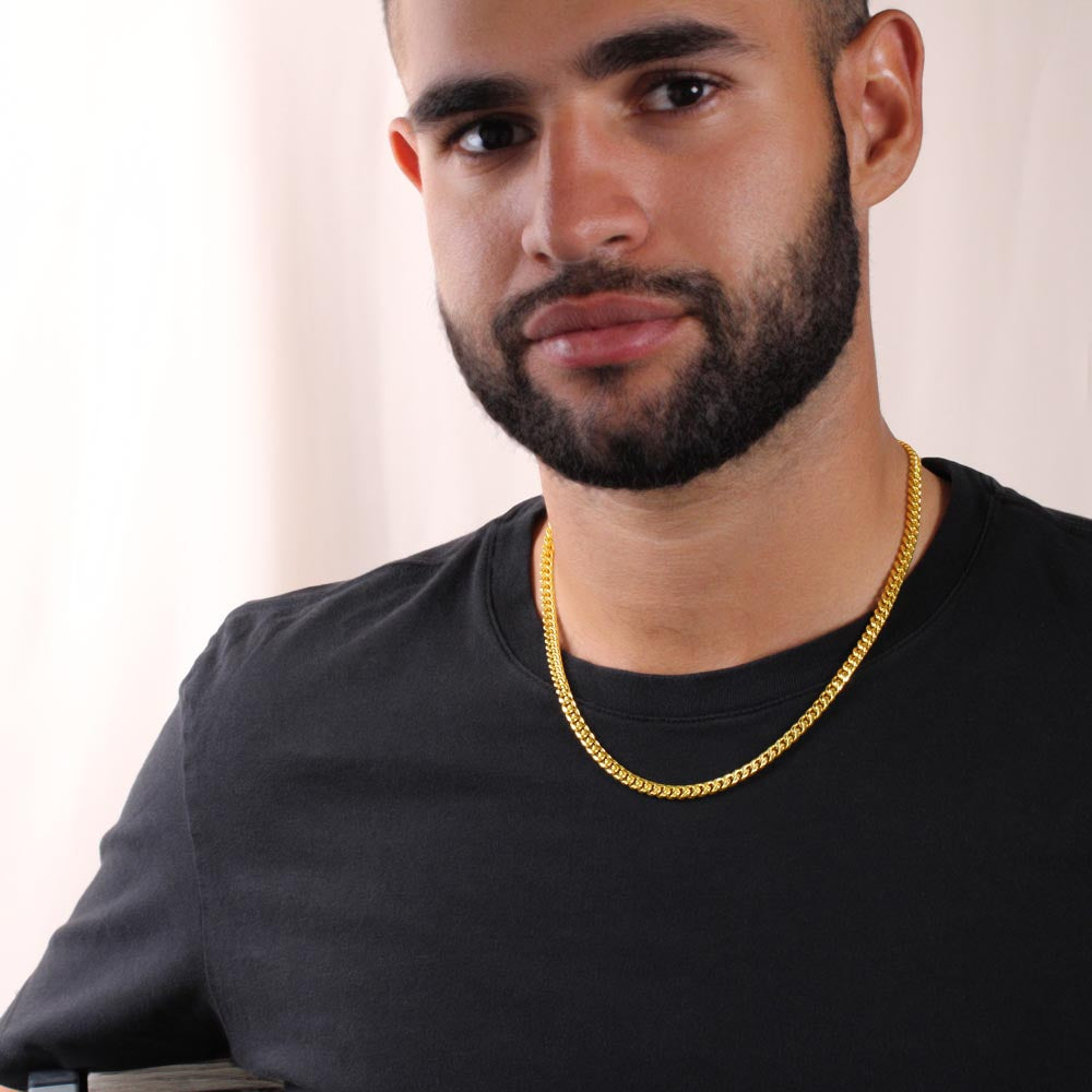 Chaine en maille avec message d'amour "À mon fils - tu es ma plus grande fierté"