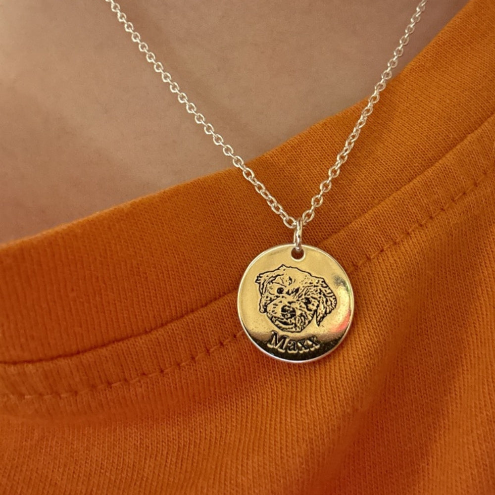 Collier avec pendentif gravé "Mon petit compagnon"