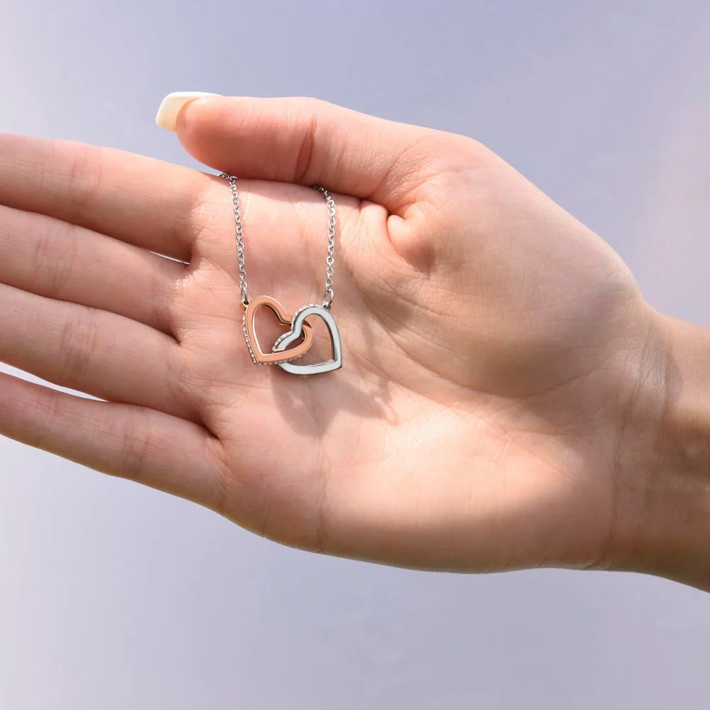 Collier coeurs enchevêtrés "À ma fille"