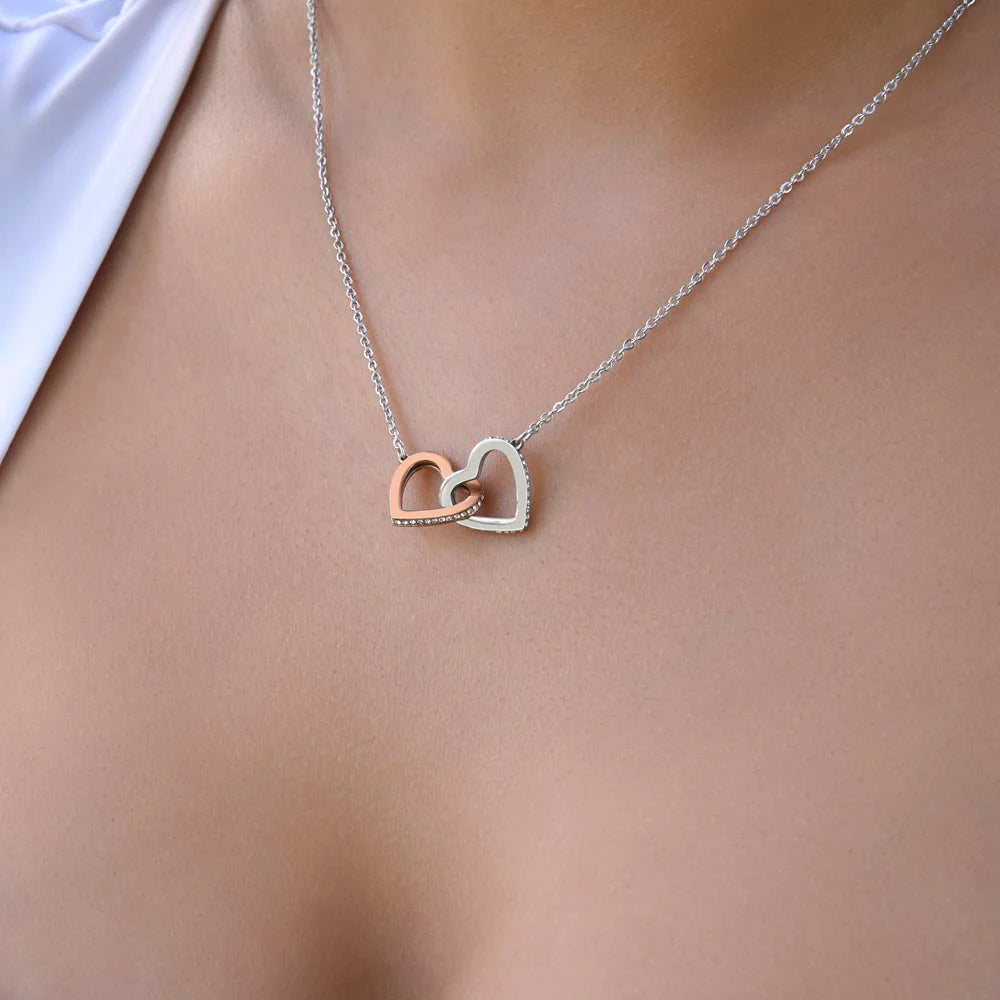 Collier coeurs enchevêtrés "À ma fille"