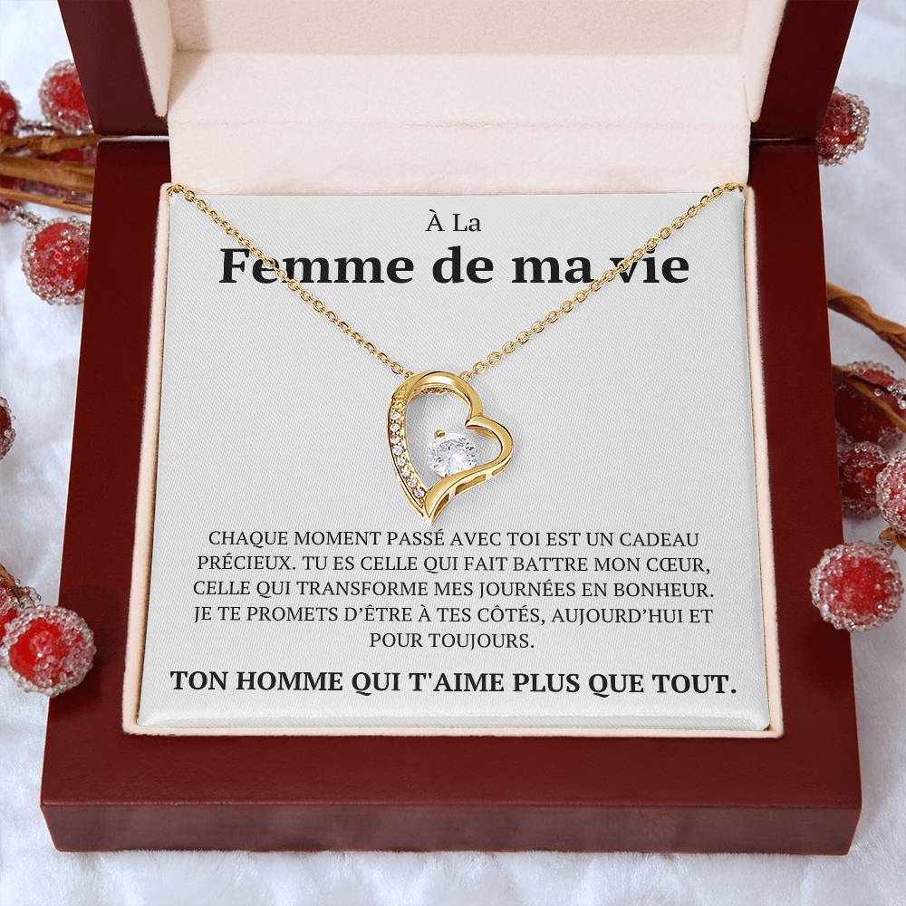 Collier avec un message d'amour "Chaque moment passé avec toi"