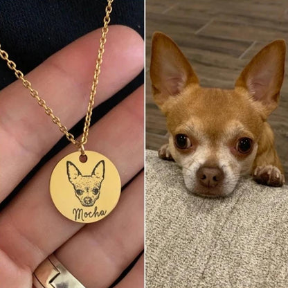 Collier avec pendentif gravé "Mon petit compagnon"