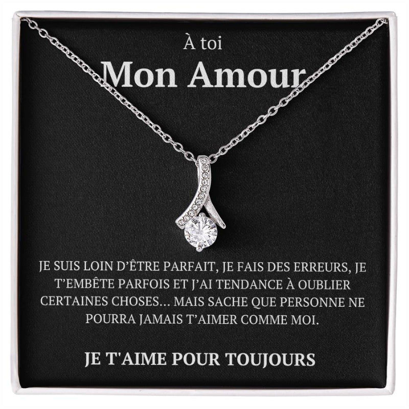 Coffret rose infinie avec collier et message secret "À toi mon amour"