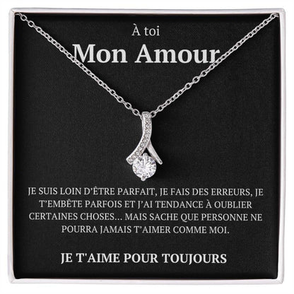Coffret rose infinie avec collier et message secret "À toi mon amour"