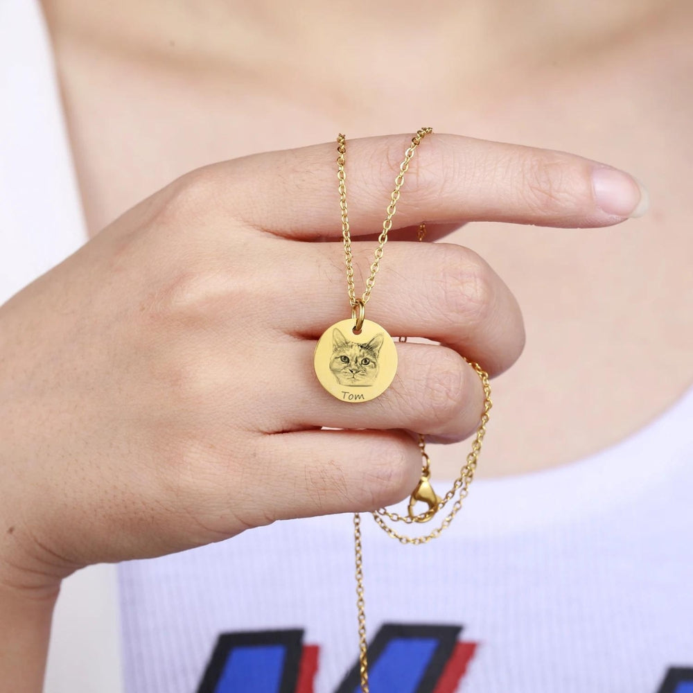 Collier avec pendentif gravé "Mon petit compagnon"