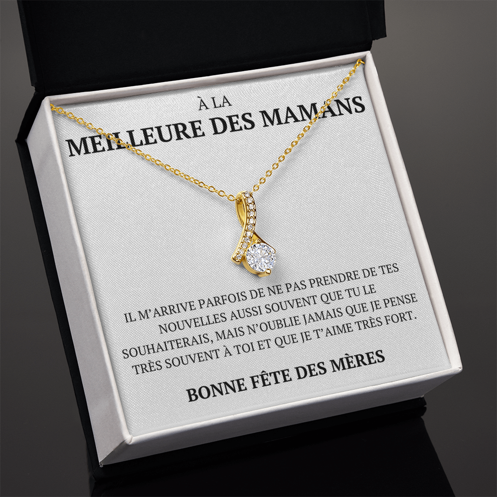 Collier avec un message personnalisé "À la meilleure des mamans"