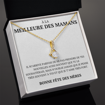 Collier avec un message personnalisé "À la meilleure des mamans"