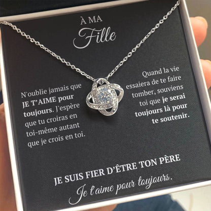 Collier coffret cadeau - "À ma fille, je t'aime pour toujours"
