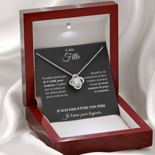 Collier coffret cadeau - "À ma fille, je t'aime pour toujours"