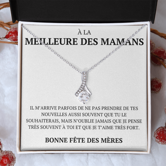 Collier avec un message personnalisé "À la meilleure des mamans"