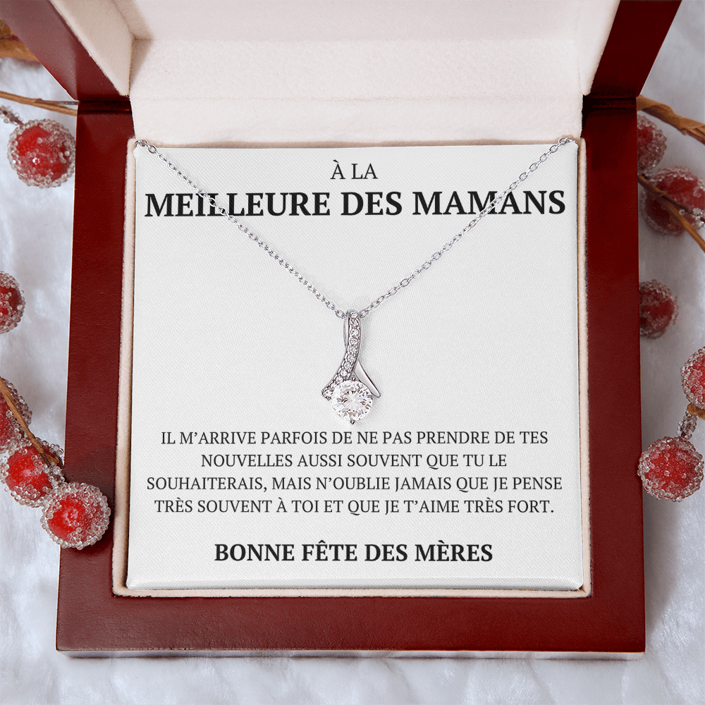 Collier avec un message personnalisé "À la meilleure des mamans"