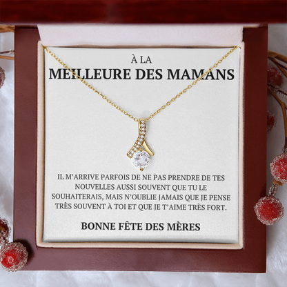 Collier avec un message personnalisé "À la meilleure des mamans"