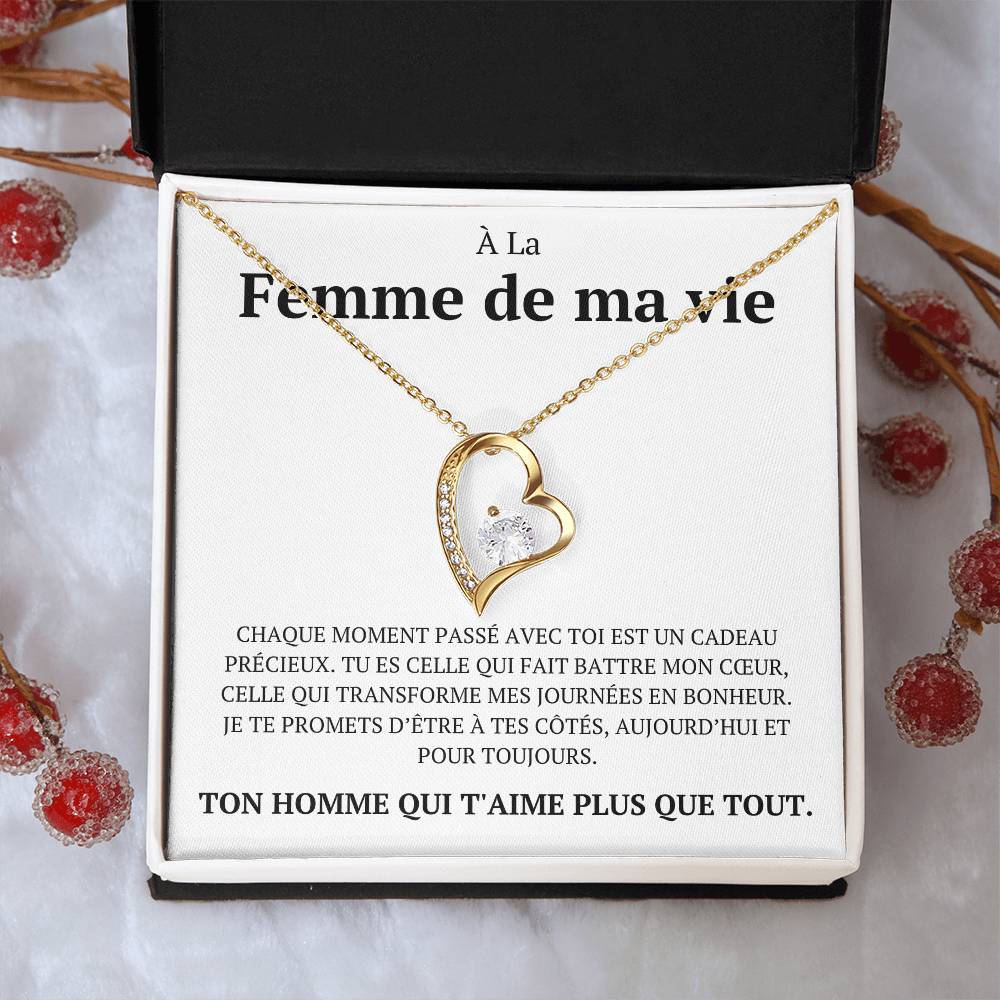 Collier avec un message d'amour "Chaque moment passé avec toi"