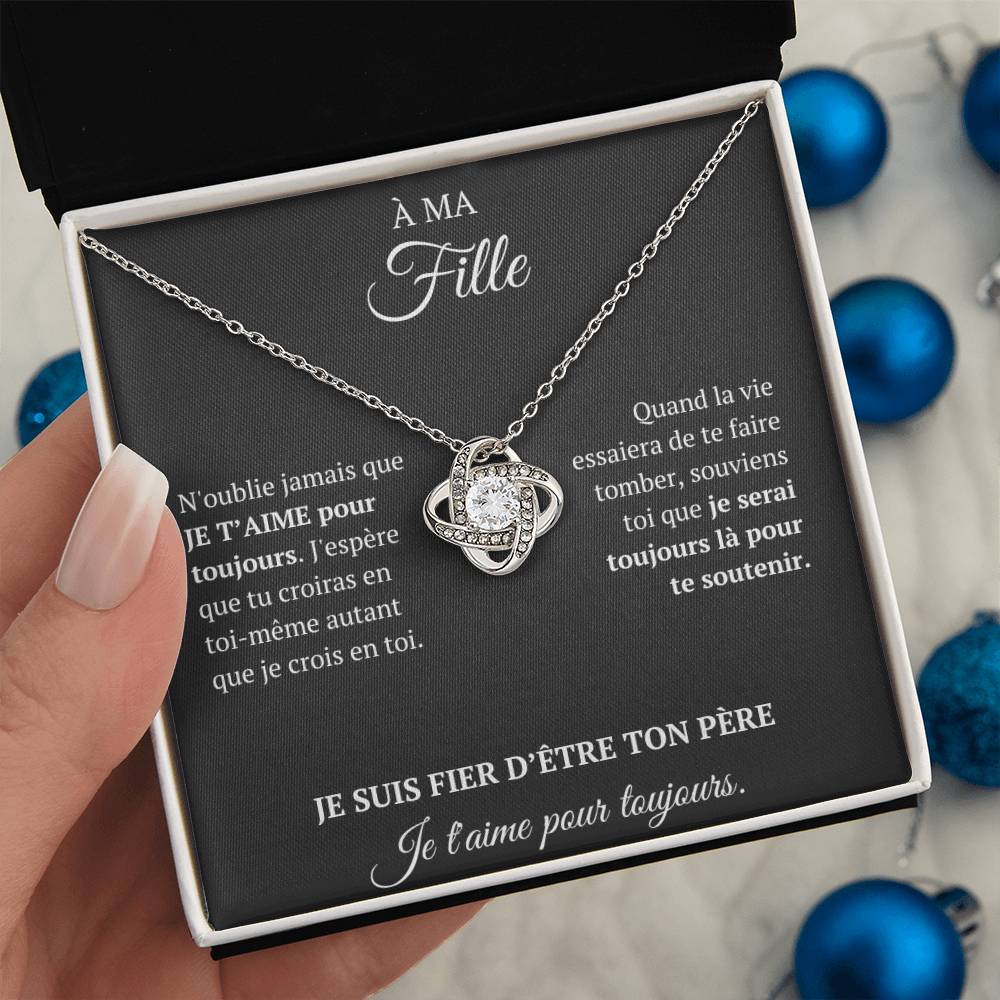 Collier coffret cadeau - "À ma fille, je t'aime pour toujours"