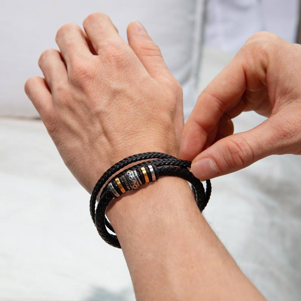 Bracelet avec message d'amour "À mon fils - n'oublie jamais que"
