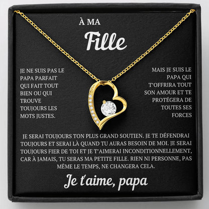 Collier coffret cadeau "À ma fille, je ne suis pas le papa parfait"