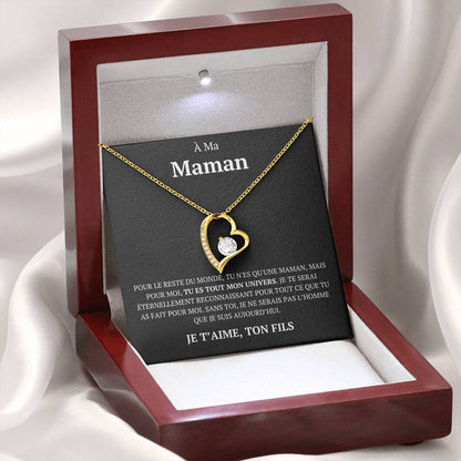 Collier avec mot d'amour "Pour le reste du monde, ton fils"